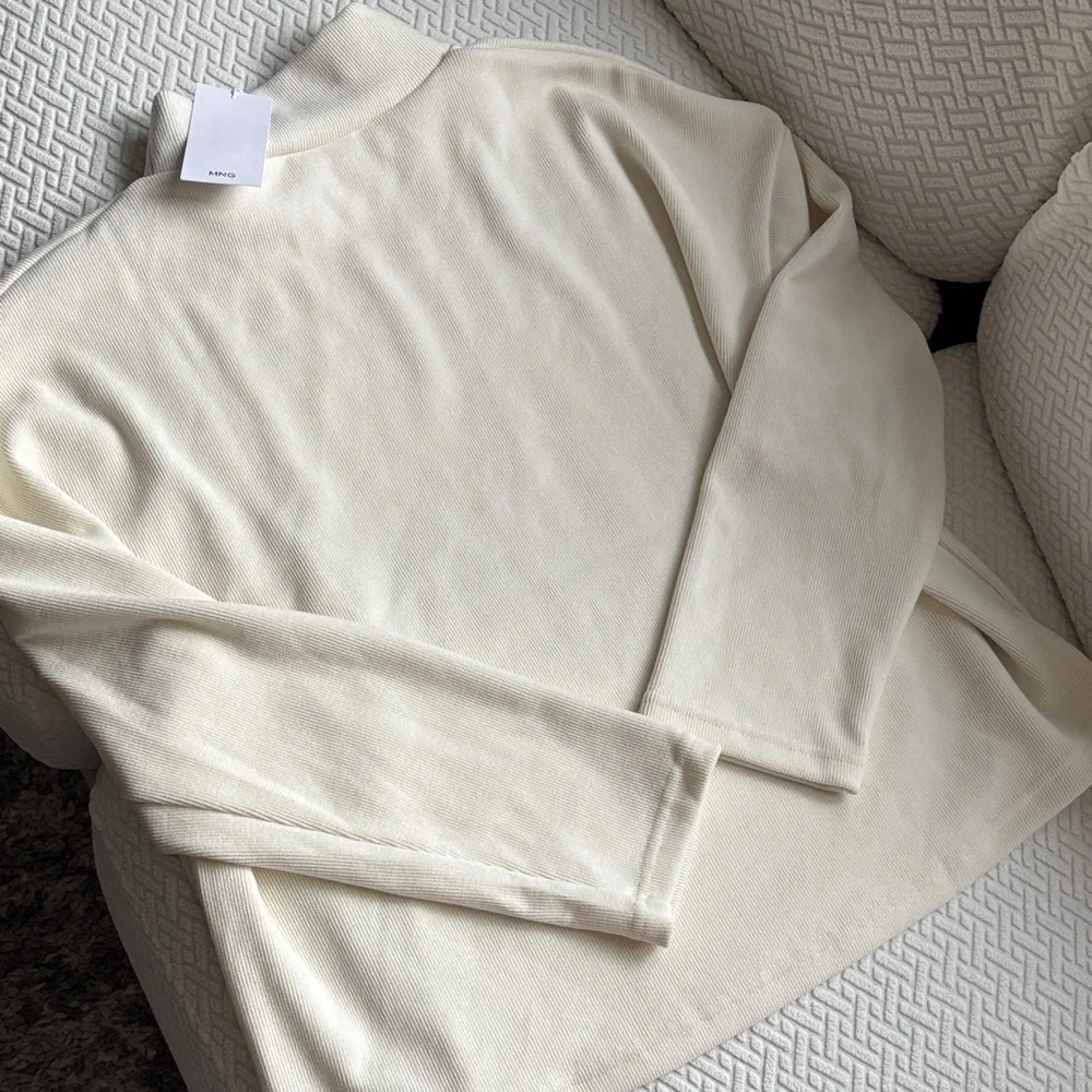 Mango Off-White Ribbed Turtleneck, new with tags - Picture 6 of 6